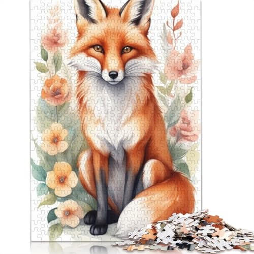 1000-teiliges Puzzle mit Tierkunst-Fuchs, für Erwachsene und Teenager, Holzpuzzle, 1000 Teile (75 x 50 cm) von TBDUEPS