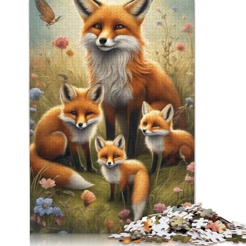 1000-teiliges Puzzle mit Tierkunst-Fuchsmotiv, für Erwachsene, Holzpuzzle, Lernspiel für Erwachsene und Teenager, 1000 Teile (75 x 50 cm) von TBDUEPS