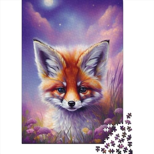 1000-teiliges Puzzle mit Tierkunst-Fuchsmotiv für Erwachsene, Holzpuzzle für Erwachsene und Jugendliche, Lernpuzzle 1000 Teile (38 x 26 cm) von TBDUEPS