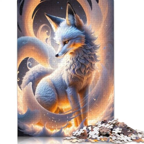 1000-teiliges Puzzle mit Tierkunst-Fuchsmotiv für Erwachsene, Puzzle, Lernspiel, Herausforderungsspielzeug, 1000 Stück (75 x 50 cm) von TBDUEPS