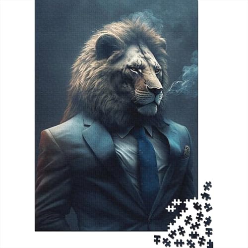 1000-teiliges Puzzle mit Tierkunst-Löwenmotiv für Erwachsene und Jugendliche, Holzpuzzle, Lernspiel, Herausforderung, Spielzeug, Geburtstagsgeschenke, 1000 Stück (38 x 26 cm) von TBDUEPS
