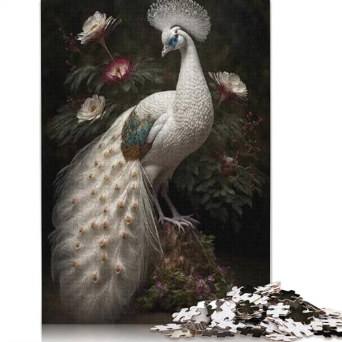 1000-teiliges Puzzle mit Tierkunst-Pfau, Puzzle für Erwachsene, Holzpuzzle für Erwachsene, Teenager, Mann, Frau, Geschenk, 1000 Stück (75 x 50 cm) von TBDUEPS