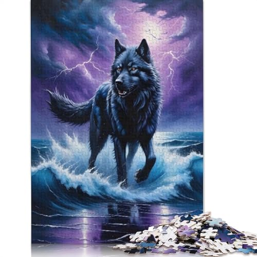 1000-teiliges Puzzle mit Tierkunst-Wolf für Erwachsene, Puzzles, Lernspielzeug, 1000 Stück (75 x 50 cm) von TBDUEPS