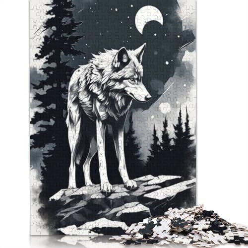 1000-teiliges Puzzle mit Tierkunst-Wolf für Erwachsene und Teenager, Lernspiele für zu Hause, DIY-Spielzeug, 1000 Stück (75 x 50 cm) von TBDUEPS