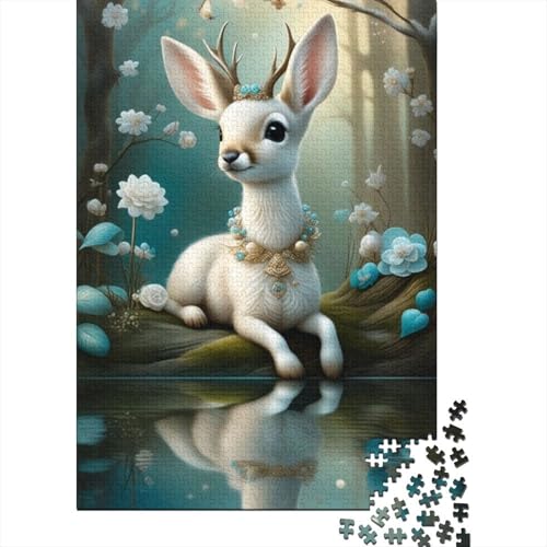 1000-teiliges Puzzle mit Tierkunst und Elchmotiv für Erwachsene, Holzpuzzle für Erwachsene, für Familienspaß und Spieleabend, 1000 Teile (38 x 26 cm) von TBDUEPS