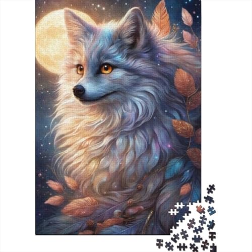 1000-teiliges Puzzle mit Tierkunst und Fuchsmotiv für Erwachsene, Holzpuzzle für Erwachsene, für Familienspaß und Spieleabend, 1000 Teile (38 x 26 cm) von TBDUEPS
