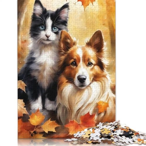 1000-teiliges Puzzle mit Tierkunst und Hunden für Erwachsene, Puzzles, Lernspielzeug, 1000 Stück (75 x 50 cm) von TBDUEPS