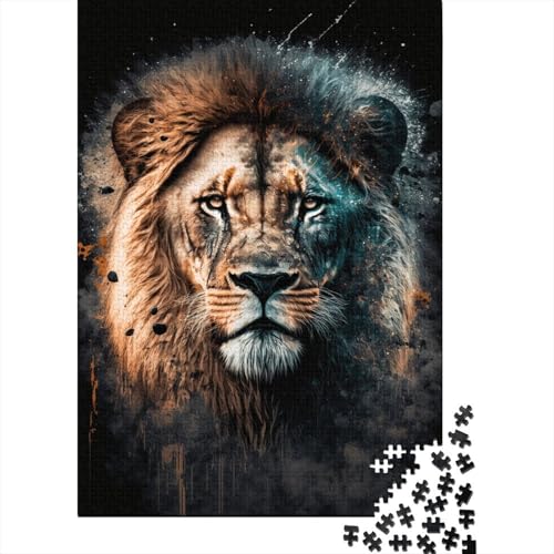 1000-teiliges Puzzle mit Tierkunst und Löwenmotiv für Erwachsene, Puzzle, Puzzle für Erwachsene, Heimdekoration, Puzzle-Spielzeug, 1000 Stück (38 x 26 cm) von TBDUEPS
