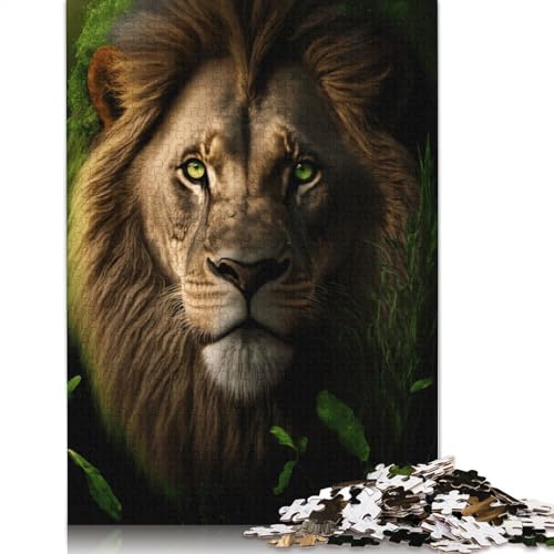 1000-teiliges Puzzle mit Tierkunst und Löwenmotiv für Erwachsene und Jugendliche, Lernspielzeug aus Holz, 1000 Teile (75 x 50 cm) von TBDUEPS