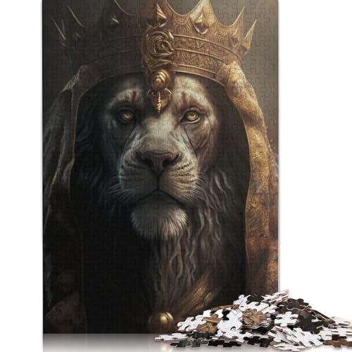 1000-teiliges Puzzle mit Tierkunst und Löwenmotiv für Erwachsene und Jugendliche, Lernspielzeug aus Holz, 1000 Teile (75 x 50 cm) von TBDUEPS