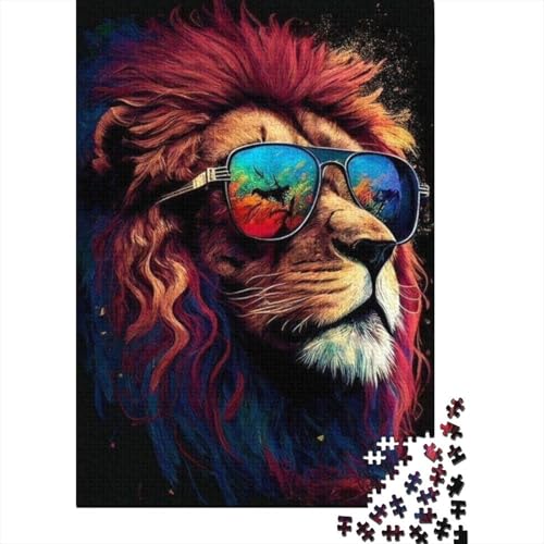 1000-teiliges Puzzle mit Tierkunst und Löwenmotiv für Erwachsene und Teenager, Lernspiele für Zuhause, DIY-Spielzeug, 1000 Stück (38 x 26 cm) von TBDUEPS