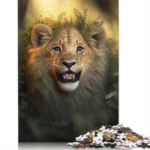 1000-teiliges Puzzle mit Tierkunst und Löwenmotiv für Erwachsene und Teenager, Lernspiele für Zuhause, DIY-Spielzeug, 1000 Stück (75 x 50 cm) von TBDUEPS