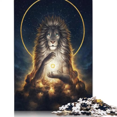 1000-teiliges Puzzle mit Tierkunst und Löwenmotiv für Erwachsene und Teenager. Puzzle für Familienspaß und Spieleabende. 1000 Teile (75 x 50 cm) von TBDUEPS
