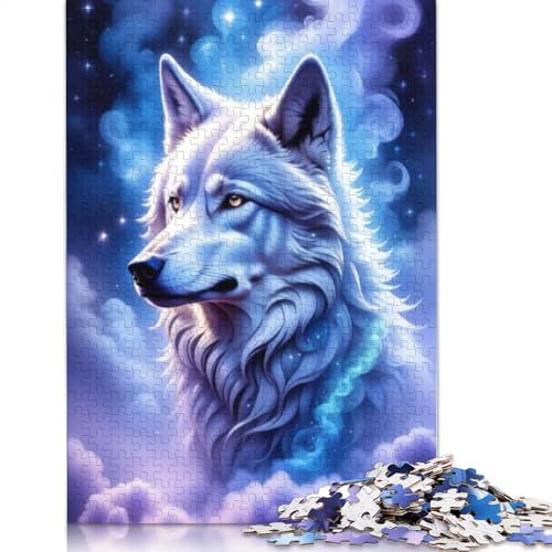 1000-teiliges Puzzle mit Tierkunst und Wolf, für Erwachsene, Puzzle, Puzzle für Erwachsene, Alter 14+, 1000 Stück (75 x 50 cm) von TBDUEPS