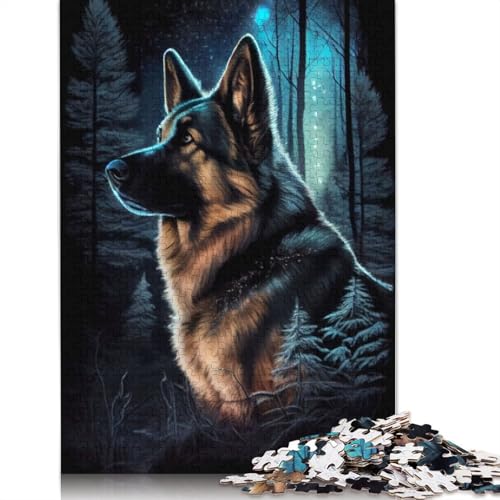 1000-teiliges Puzzle mit Tiermotiv „Deutscher Schäferhund“, Schwierigkeitsgrad für Erwachsene, Lernspielzeug, Spiele, Familiendekoration, 1000 Stück (75 x 50 cm) von TBDUEPS