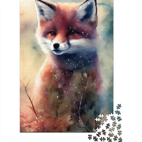 1000-teiliges Puzzle mit Tiermotiven, Fuchs, für Erwachsene und Jugendliche, Lernspielzeug aus Holz, 1000 Teile (38 x 26 cm) von TBDUEPS