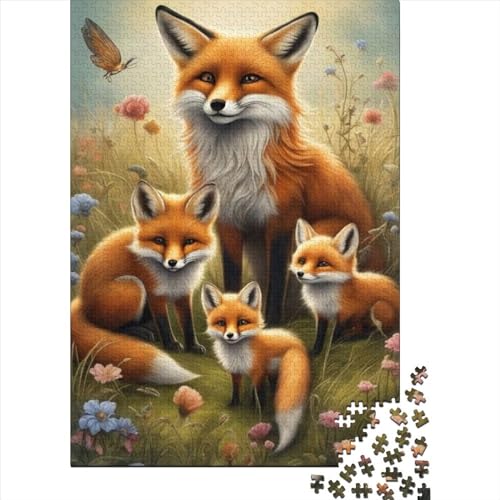 1000-teiliges Puzzle mit Tiermotiven und Fuchsmotiv für Erwachsene und Jugendliche, Holzpuzzle, nachhaltiges Puzzle für Erwachsene | Spiele 1000 Teile (38 x 26 cm) von TBDUEPS