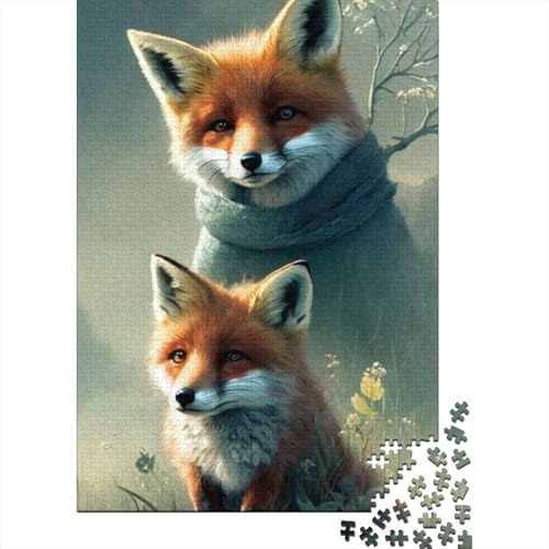 1000-teiliges Puzzle mit Tiermotiven und Fuchsmotiv für Erwachsene und Jugendliche, Holzpuzzle, nachhaltiges Puzzle für Erwachsene | Spiele 1000 Teile (38 x 26 cm) von TBDUEPS