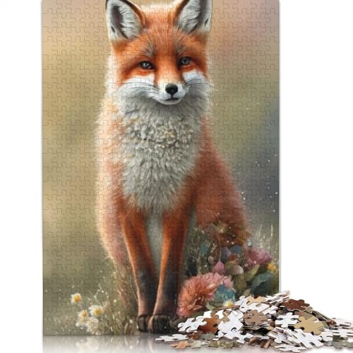 1000-teiliges Puzzle mit Tiermotiven und Fuchsmotiv für Erwachsene und Jugendliche, Holzpuzzle, nachhaltiges Puzzle für Erwachsene | Spiele 1000 Teile (75 x 50 cm) von TBDUEPS