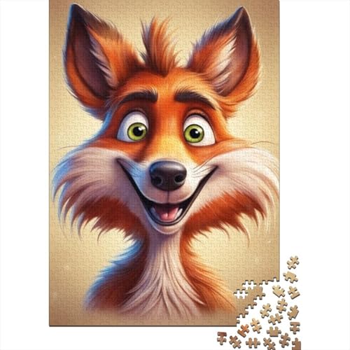 1000-teiliges Puzzle mit Tiermotiven und Fuchsmotiv für Erwachsene und Teenager. Holzpuzzles für Familienspaß und Spieleabende. 1000 Teile (38 x 26 cm) von TBDUEPS