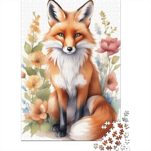 1000-teiliges Puzzle mit Tiermotiven und Fuchsmotiven für Erwachsene, Puzzle für Erwachsene und Jugendliche ab 12 Jahren, 1000 Teile (38 x 26 cm) < von TBDUEPS