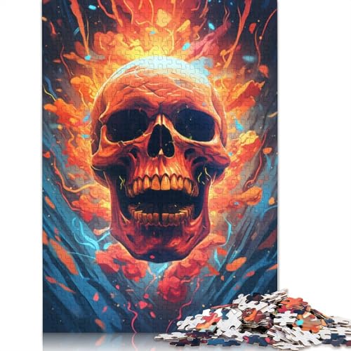 1000-teiliges Puzzle mit bunten Totenköpfen für Erwachsene, Holzpuzzle für Erwachsene, für Familienspaß und Spieleabend, 1000 Teile (75 x 50 cm) von TBDUEPS