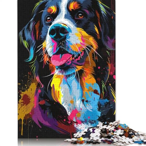 1000-teiliges Puzzle mit dem Großen Schweizer Sennenhund, Kunst-Puzzle für Erwachsene und Teenager, Lernspiele für Zuhause, DIY-Spielzeug, 1000 Stück (75 x 50 cm) von TBDUEPS