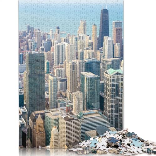 1000-teiliges Puzzle mit der Skyline von Chicago für Erwachsene und Teenager. Puzzles für Erwachsene und Teenager, ab 14 Jahren. 1000 Teile (75 x 50 cm) von TBDUEPS