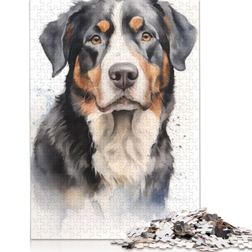 1000-teiliges Puzzle mit großem Schweizer Sennenhund, Schwierigkeitsgrad für Erwachsene, Lernspielzeug, Spiele, 1000 Stück (75 x 50 cm) von TBDUEPS