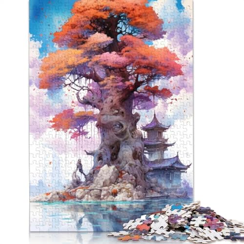 1000-teiliges Puzzle mit mystischem großen Baum, Schwierigkeitsgrad für Erwachsene, Lernspielzeug, Spiele, Familiendekoration, 1000 Stück (75 x 50 cm) von TBDUEPS