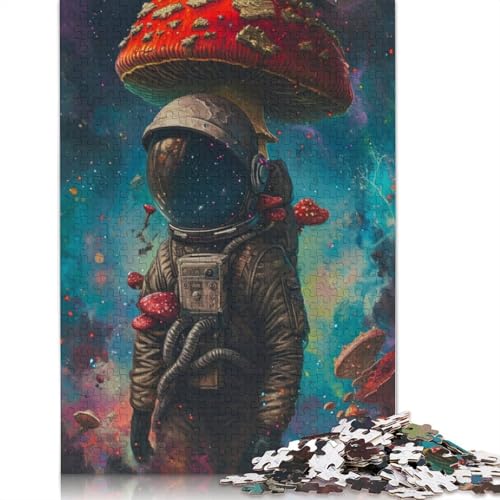 1000-teiliges Puzzle mit psychedelischem Pilz-Astronautenmotiv für Erwachsene und Teenager, 1000 Teile (75 x 50 cm) von TBDUEPS