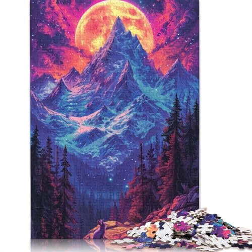 1000-teiliges Puzzle mit psychedelischen Bergen für Erwachsene, Puzzle, Lernspiel, Herausforderungsspielzeug, 1000 Stück (75 x 50 cm) von TBDUEPS