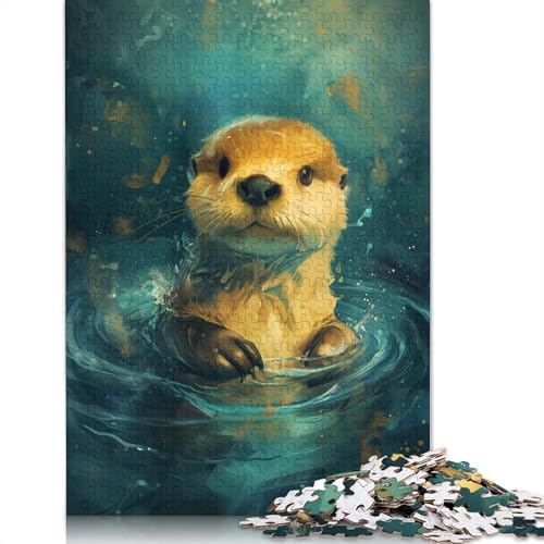 1000-teiliges Puzzle mit süßem kleinen gelben Otter für Erwachsene, Puzzle für Erwachsene, Alter 14+, 1000 Teile (75 x 50 cm) von TBDUEPS