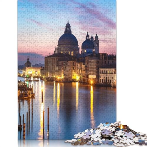 1000-teiliges Santa Maria Della Salute-Puzzle für Erwachsene, Holzpuzzle für Teenager, Lernspielzeug, 1000 Stück (75 x 50 cm) von TBDUEPS