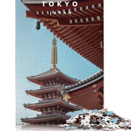 1000-teiliges SensoJi-Pagoden-Puzzle für Erwachsene, Holzpuzzles für Teenager und Familienunterhaltungsspielzeug, 1000 Teile (75 x 50 cm) von TBDUEPS