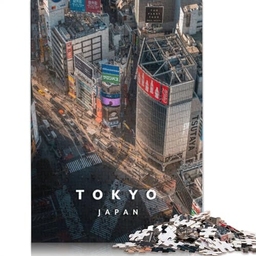 1000-teiliges Shibuya-Crossing-Puzzle für Erwachsene und Teenager. Holzpuzzle für Erwachsene, Lernspiel, Herausforderungsspielzeug, 1000 Stück (75 x 50 cm) von TBDUEPS