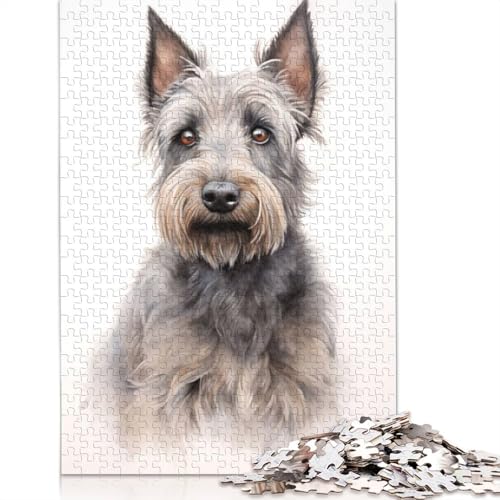 1000-teiliges Skye Terrier-Aquarell-Puzzle, Schwierigkeitsgrad, Lernspiele, Spielzeug, 1000 Stück (75 x 50 cm) von TBDUEPS