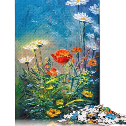 1000-teiliges Sonnenblumen-Puzzle für Erwachsene und Teenager, Holzpuzzle für Erwachsene, Heimdekoration, Puzzlespielzeug, 1000 Teile (75 x 50 cm) von TBDUEPS