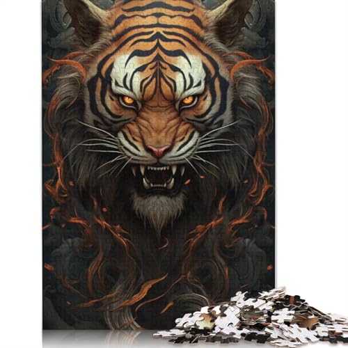 1000-teiliges Tier-Tiger-Puzzle für Erwachsene, Holzpuzzles, Puzzles für Erwachsene, Lernspiel, Herausforderungsspielzeug, 1000 Stück (75 x 50 cm) von TBDUEPS