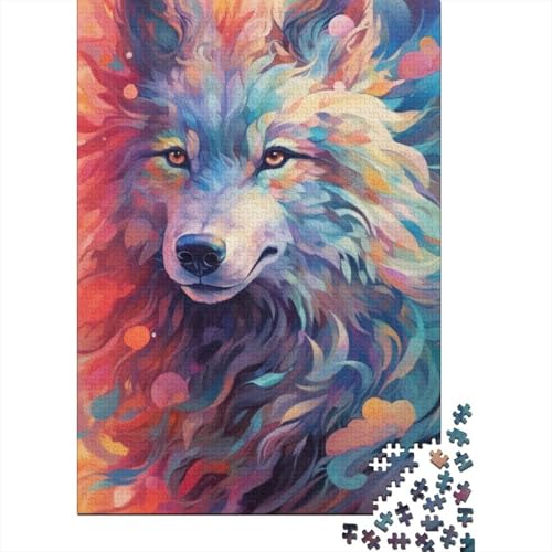 1000-teiliges Tier-Wolf-Farbpuzzle für Erwachsene, Puzzle für Erwachsene und Jugendliche ab 12 Jahren, 1000 Teile (38 x 26 cm) < von TBDUEPS