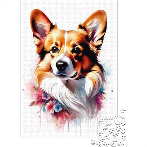 1000-teiliges Tierkunst-Hundepuzzle für Erwachsene, Holzpuzzles, Puzzles für Erwachsene, Lernspiel, Herausforderungsspielzeug, 1000 Stück (38 x 26 cm) von TBDUEPS