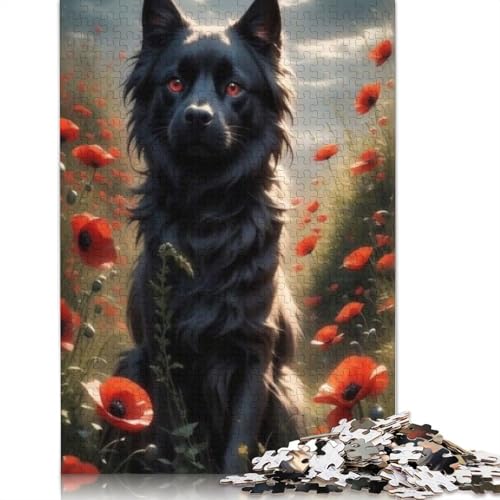 1000-teiliges Tierkunst-Hundepuzzle für Erwachsene, Holzpuzzles, Puzzles für Erwachsene, Lernspiel, Herausforderungsspielzeug, 1000 Stück (75 x 50 cm) von TBDUEPS