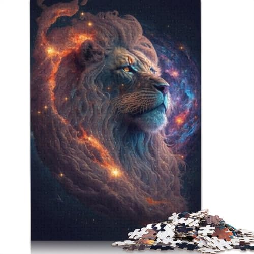 1000-teiliges Tierkunst-Löwen-Puzzle für Erwachsene, Holzpuzzles, Puzzles für Erwachsene, Lernspiel, Herausforderungsspielzeug, 1000 Stück (75 x 50 cm) von TBDUEPS