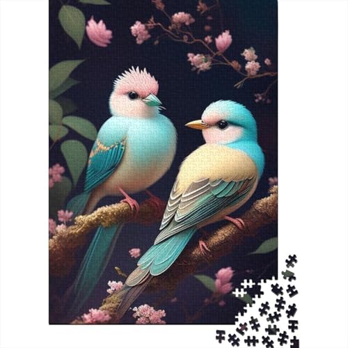 1000-teiliges Tierkunst-Vogel-Puzzle für Erwachsene, Holzpuzzles, Puzzles für Erwachsene, Lernspiel, Herausforderungsspielzeug, 1000 Stück (38 x 26 cm) von TBDUEPS