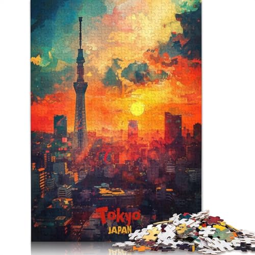 1000-teiliges Tokio-Kunstposter für Erwachsene. Schwieriges Holzpuzzle für Erwachsene und Jugendliche ab 12 Jahren. 1000 Teile (75 x 50 cm) von TBDUEPS