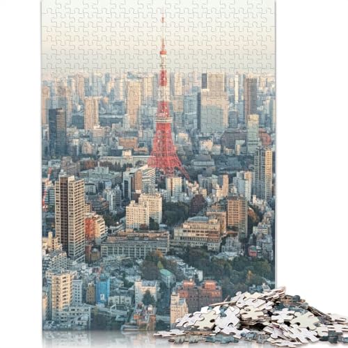 1000-teiliges Tokyo Tower Skyline-Puzzle für Erwachsene und Teenager, Puzzle für Erwachsene, Lernspiel für Erwachsene, 1000 Teile (75 x 50 cm) von TBDUEPS