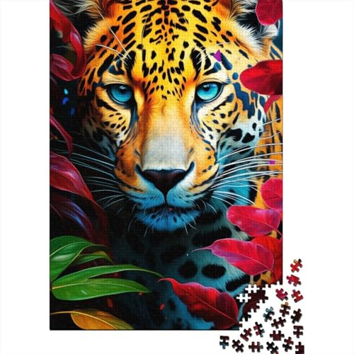 1000-teiliges Wildleoparden-Puzzle für Erwachsene, Puzzle, Erwachsenen-Puzzle, Heimdekoration, Puzzle-Spielzeug, 1000 Stück (38 x 26 cm) von TBDUEPS