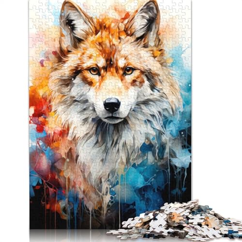 1000-teiliges Wolf-Puzzle, Schwierigkeitsgrad, Lernspiele, Spielzeug, 1000 Stück (38 x 26 cm) von TBDUEPS