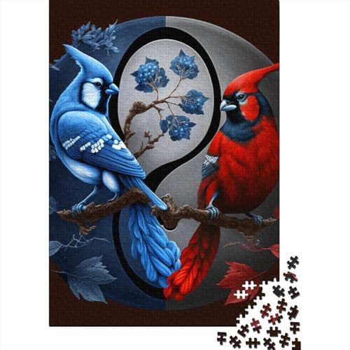 1000-teiliges Yin-Yang-Art-Puzzle für Erwachsene, Holzpuzzle für Erwachsene, Lernspiel, Herausforderungsspielzeug, 1000 Stück (38 x 26 cm) von TBDUEPS