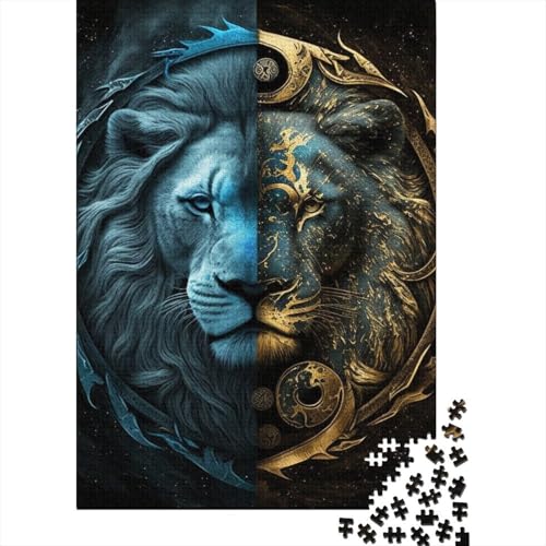 1000-teiliges Yin-Yang-Art-Puzzle für Erwachsene, Holzpuzzle für Erwachsene, Lernspiel, Herausforderungsspielzeug, 1000 Stück (38 x 26 cm) von TBDUEPS